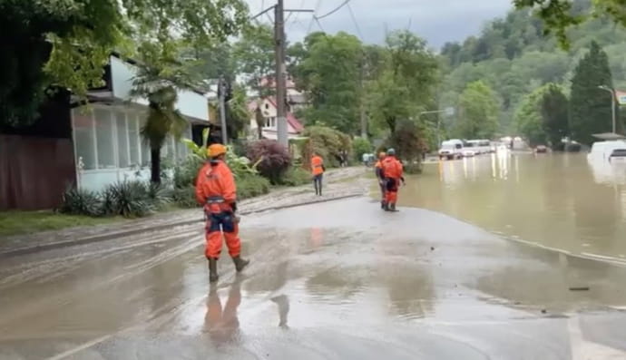На россии затопил курортный город Сочи