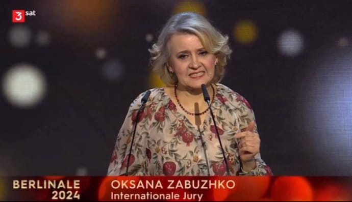 Оксана Забужко на церемонії закриття Берлінале-2024