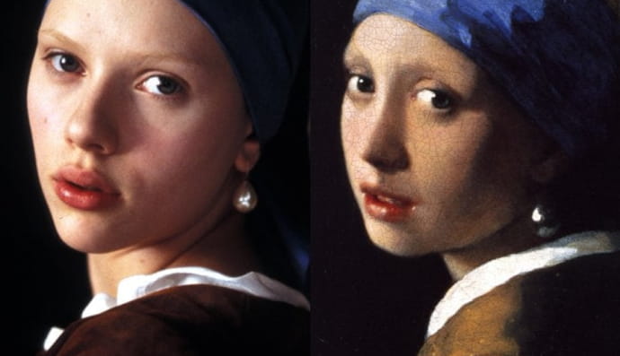 Дівчина з перловою сережкою (Пітер Веббер, 2003) - Meisje met de parel (Йоганнес Вермеер, 1665)