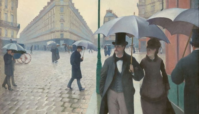 «Парижская улица, дождливый день» Гюстава Кайботта (1877)