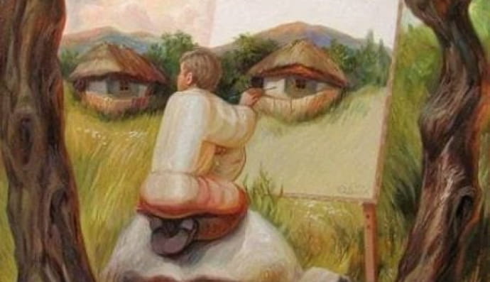 Картина українського художника Олега Шупляка є чудовим зразком парейдолії.