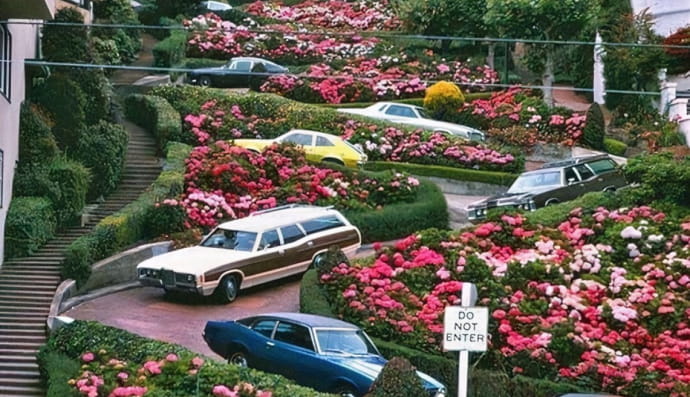 Ломбард-стріт у Сан-Франциско, 1975 рік