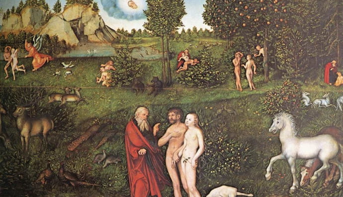 "Адам і Єва у саду Едему", Лукас Кранах, 1530