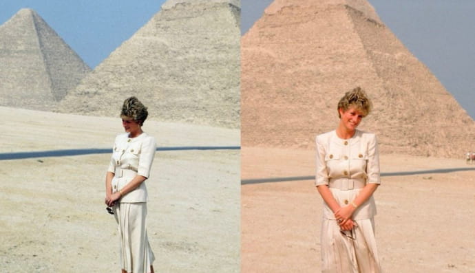  Діана відмовилася позувати перед пірамідами: «Фотографія буде нудною, і я виглядатиму безглуздо». Фотограф відповів: «Пані, піраміди — одне з 7 чудес світу, а ви — восьме. Чи можемо ми сфотографувати?» Вона засміялася: «Як я могла сказати «ні»?»