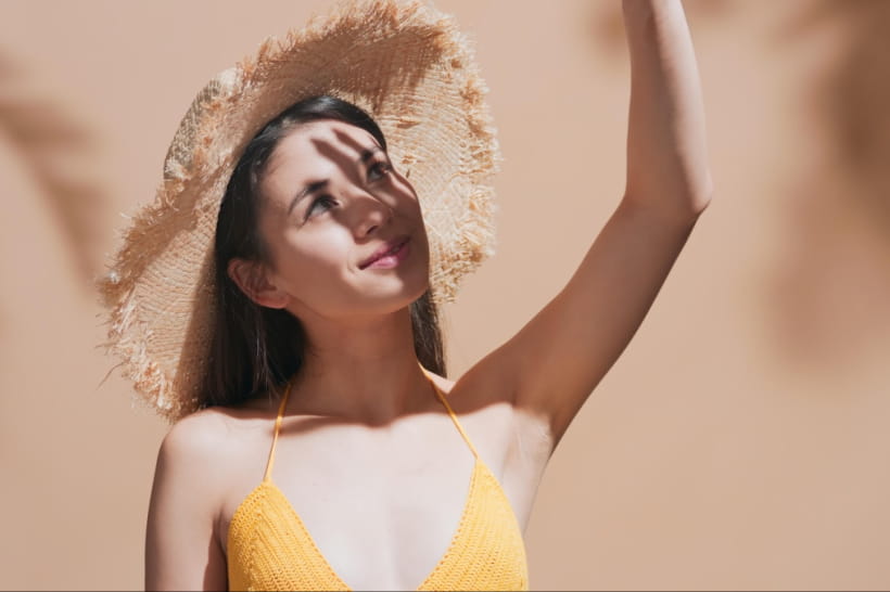 солнце, лицо, солнечные лучи