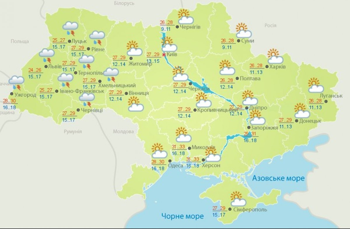 Погода на День незалежності 2018