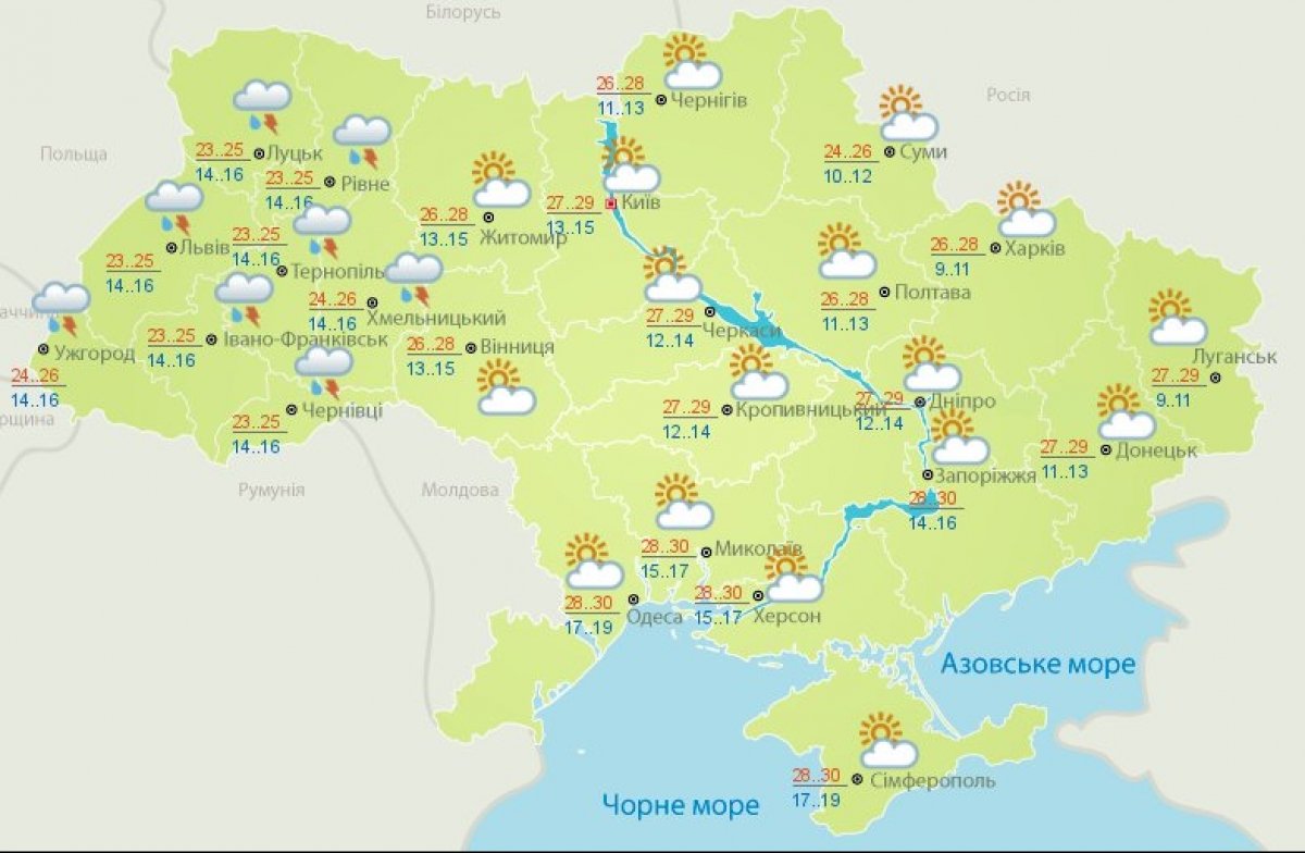 Погода на День незалежності 2018