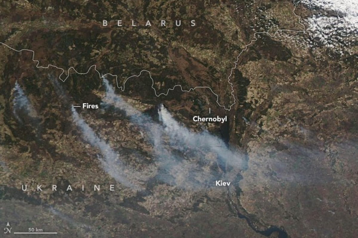 Фото NASA пожежі в Чорнобильській зоні