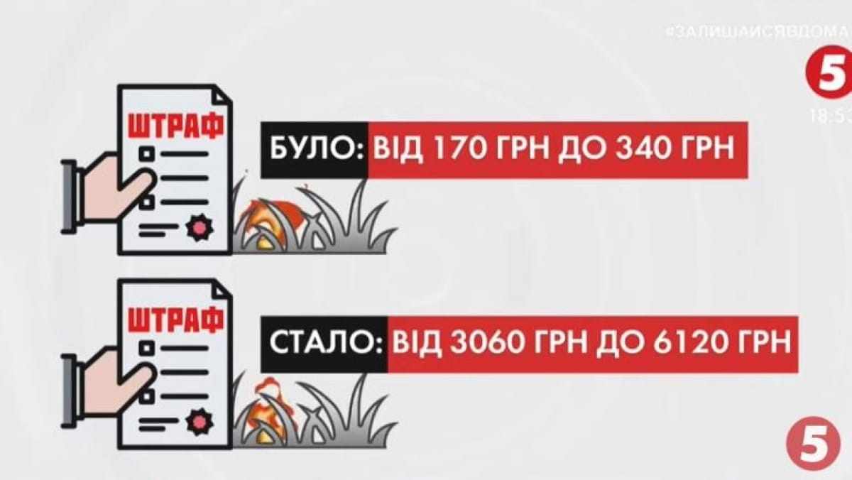 Штраф за підпал сухої трави