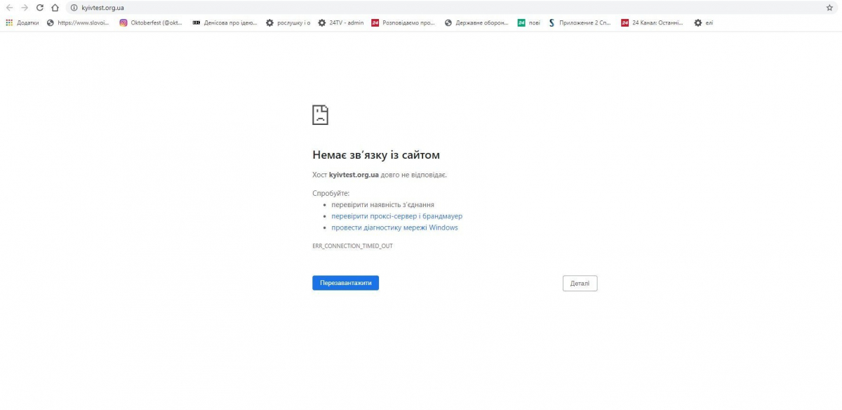 Пробное ЗНО недоспупне