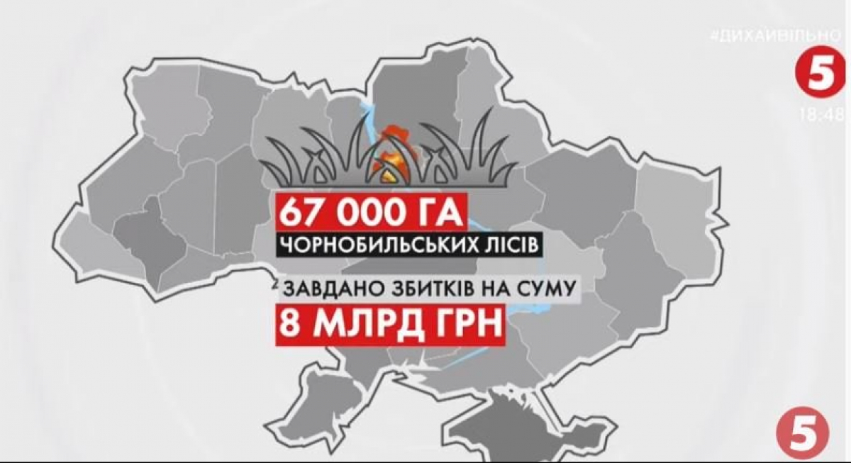 Збитки від пожеж в Чорнобильській зоні