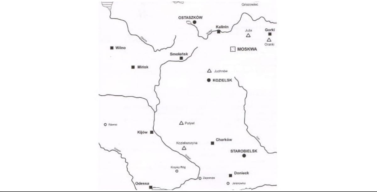 Карта захоронений жертв Катыни