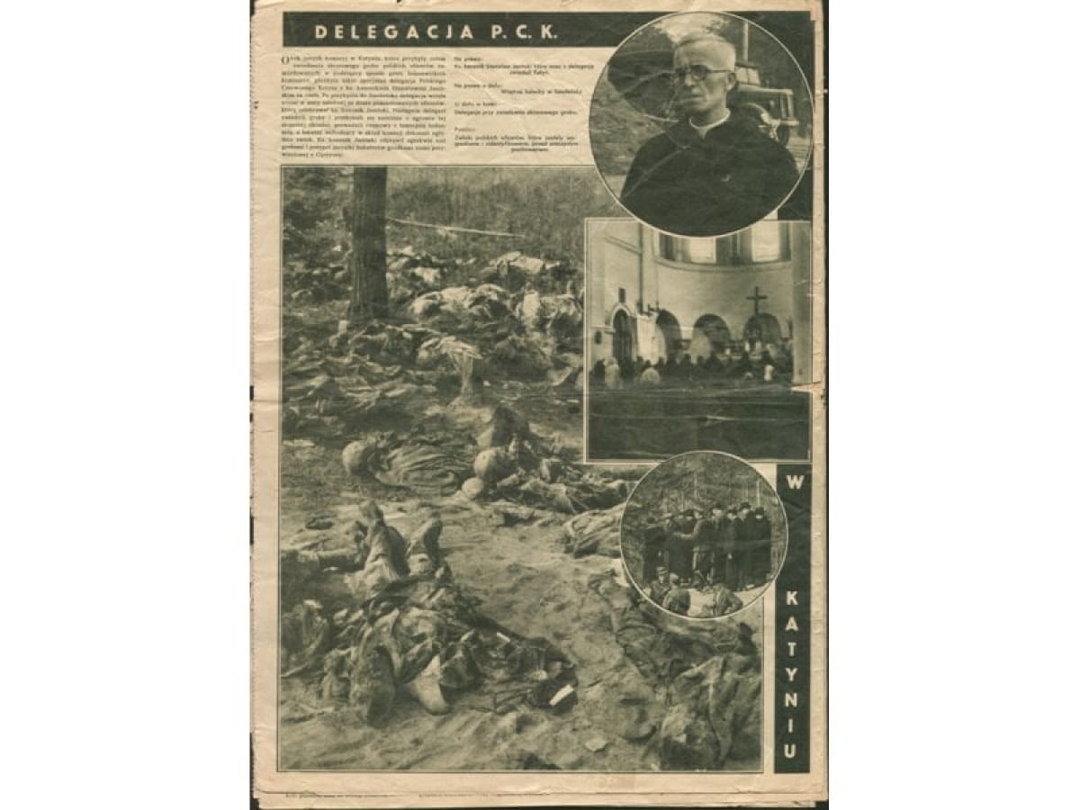 Катынь, фото в польской газете, 1943