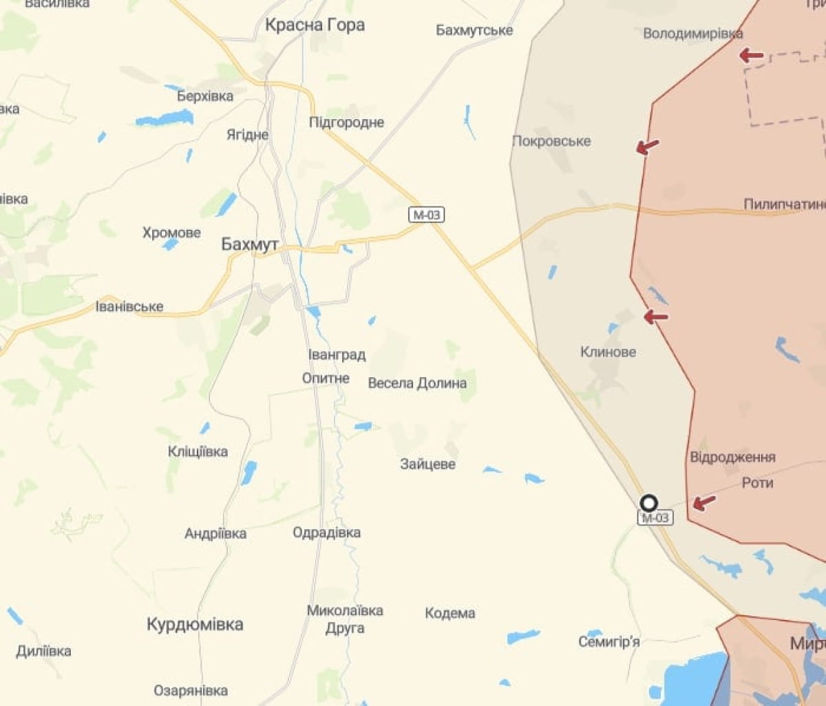 мітка на трасі, де, імовірно, намагаються закріпитися рашисти
