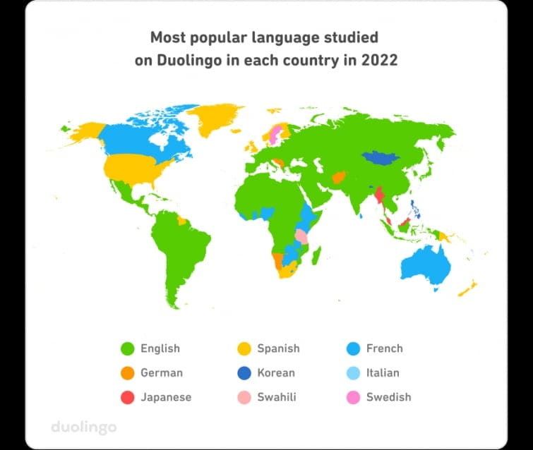 Итоги 2022 года от Duolingo
